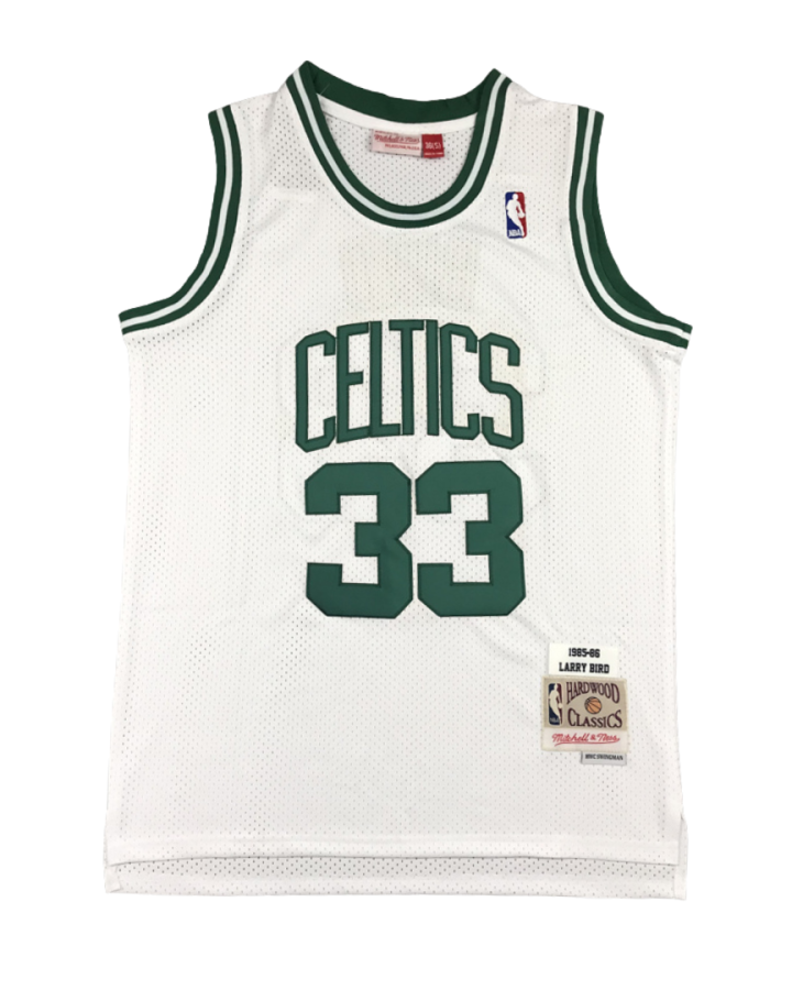Boston Celtics Hardwood Classics Home Edition 1985-86 White Jersey #33