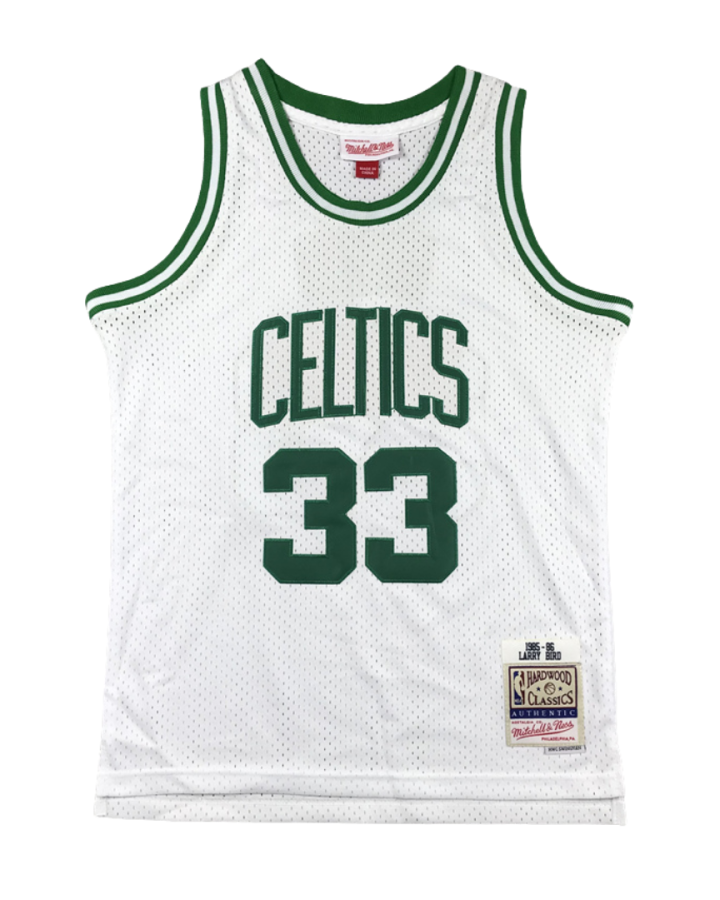 Boston Celtics Larry Bird Home 1985-86 White Jersey #33