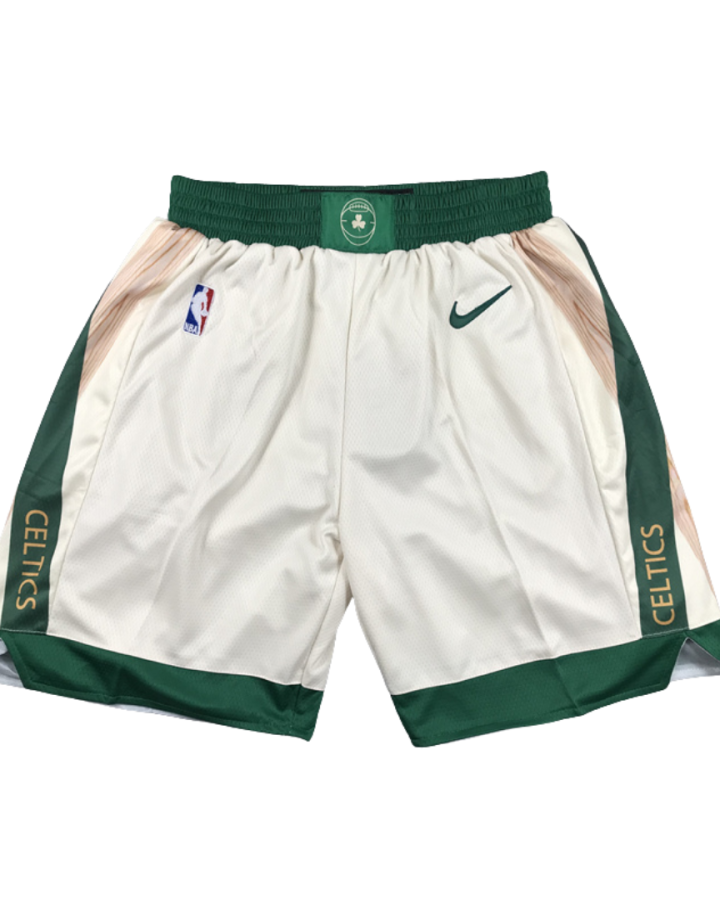 Boston Celtics Nike NBA Official Team 2020-21 White and Green Shorts