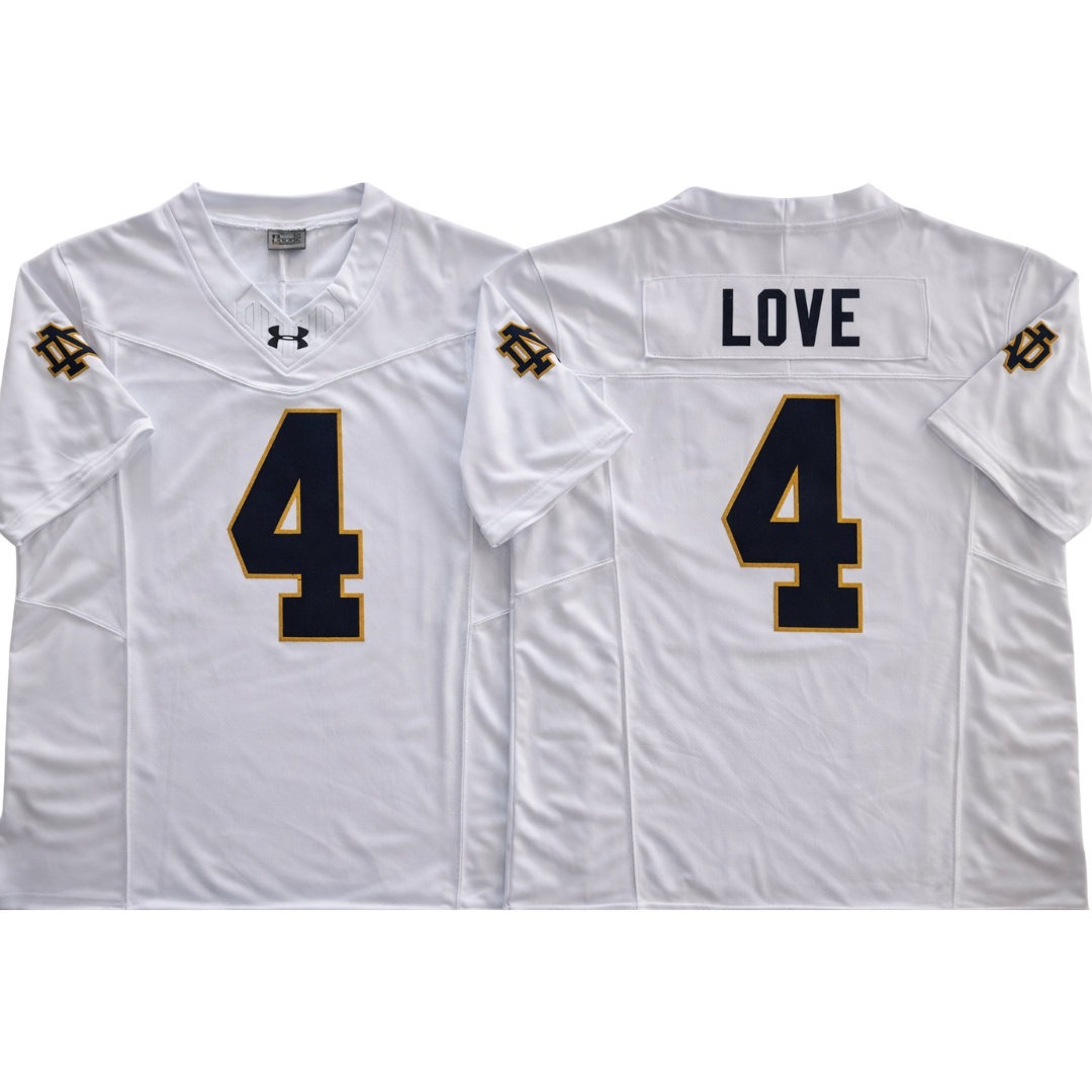 Notre Dame Fighting Irish Jersey White - #4 Notre Dame Fighting Irish Jersey White - #4