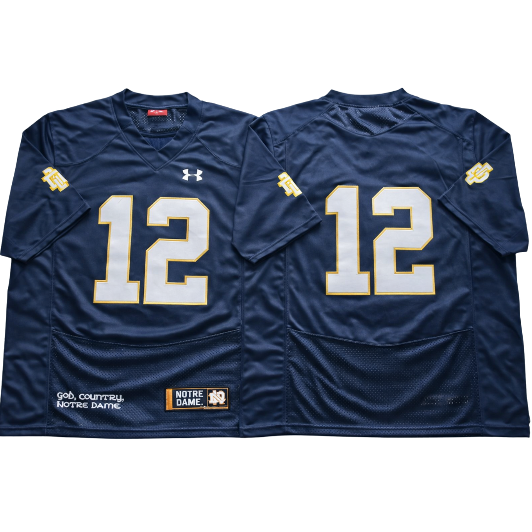 Notre Dame Fighting Irish Jersey Blue - #12 Notre Dame Fighting Irish Jersey Blue - #12