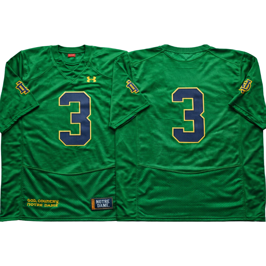 Notre Dame Fighting Irish Jersey Green - #3 Notre Dame Fighting Irish Jersey Green - #3