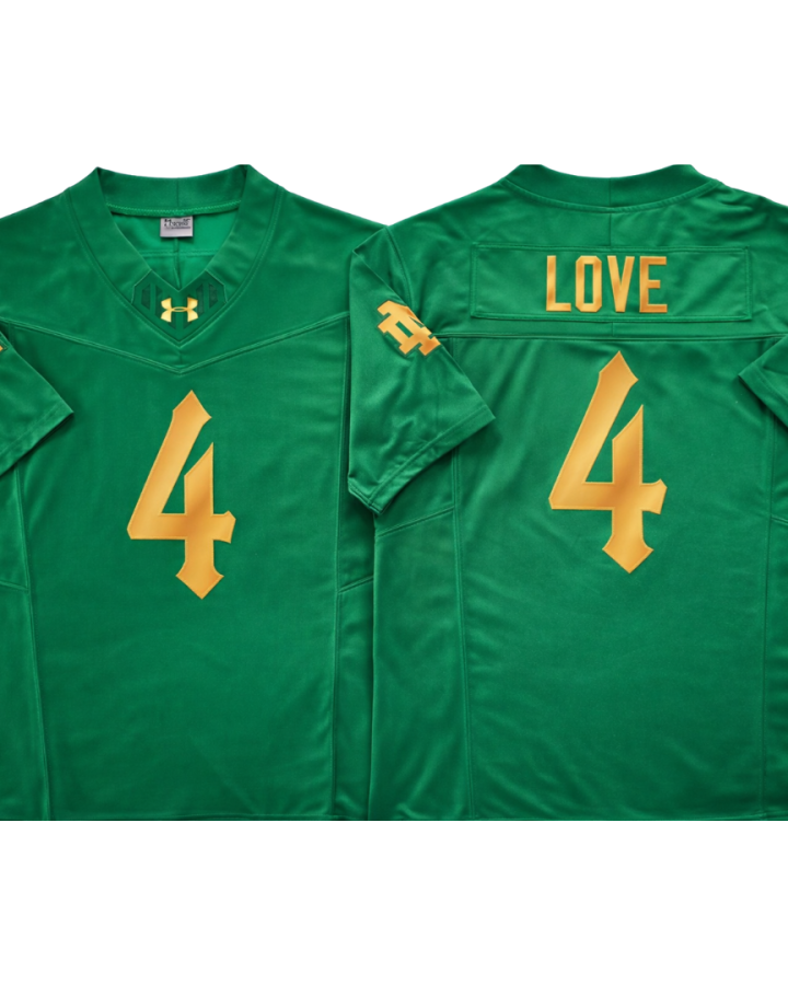 Notre Dame Fighting Irish Jersey Green And Gold - #4