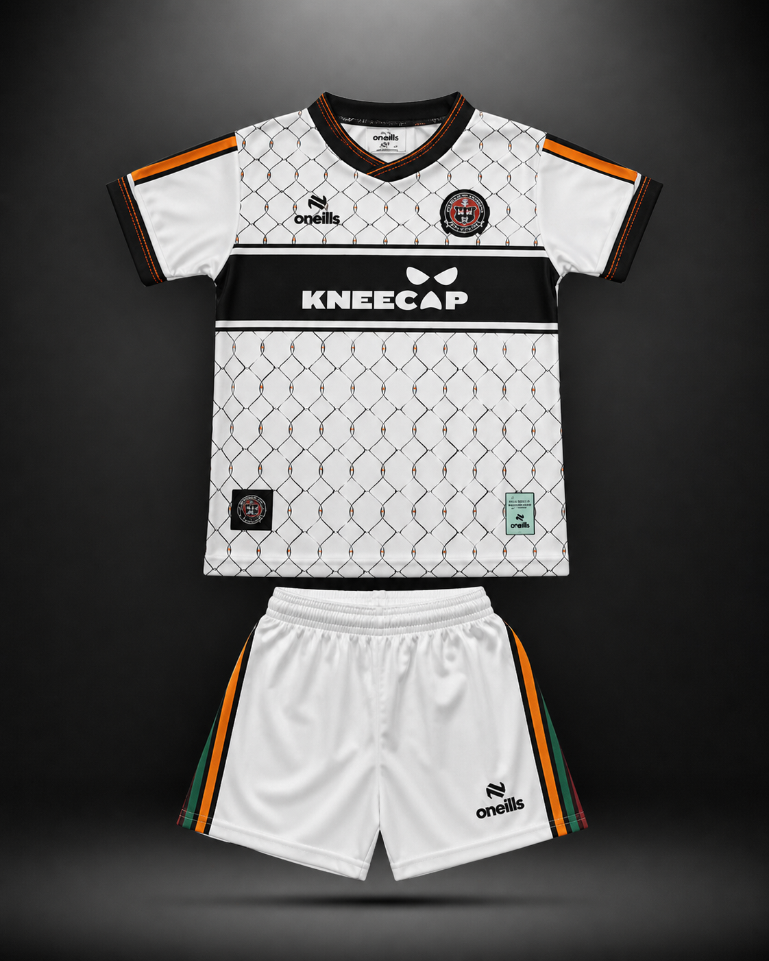 Bohemians x Kneecap Kids Jersey & Shorts Set – Palestine Solidarity Edition Bohemians x Kneecap Kids Jersey & Shorts Set – Palestine Solidarity Edition
