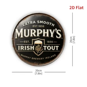 Vintage Irish Beer Brewery Metal Sign – 20cm Bar Decor Vintage Distressed Irish Beer Brewery Retro Graphic Man Cave Bar Decor 2D 7.87x7.87 Inch Metal Tin Sign / Iron Plaque