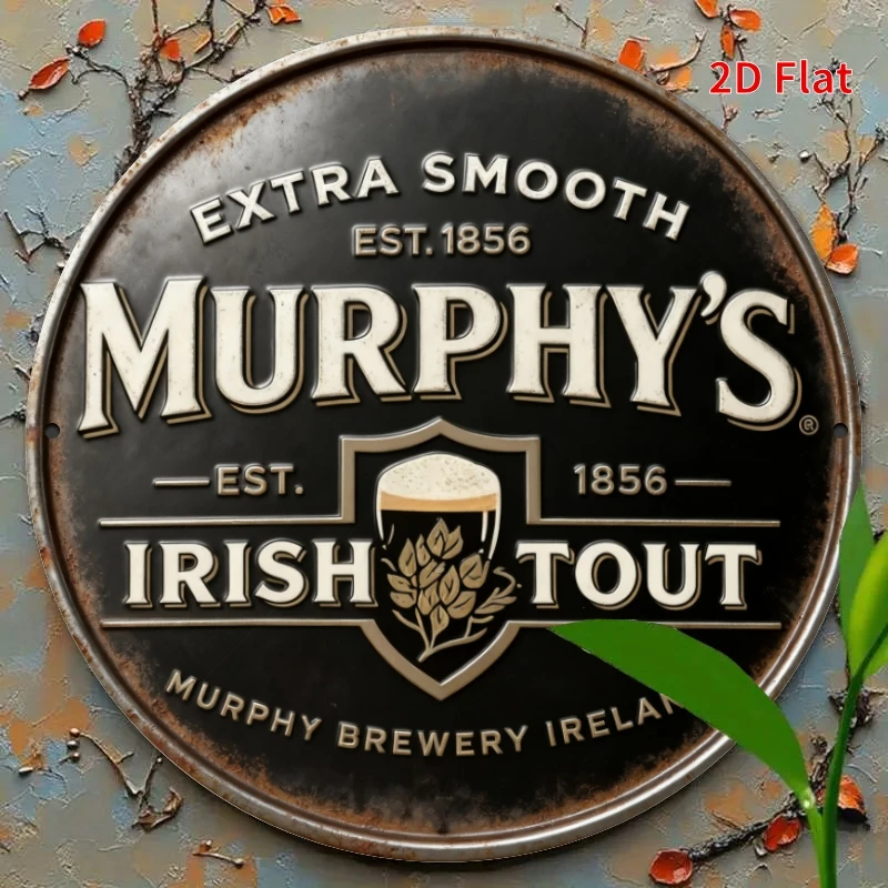 Vintage Irish Beer Brewery Metal Sign – 20cm Bar Decor Vintage Distressed Irish Beer Brewery Retro Graphic Man Cave Bar Decor 2D 7.87x7.87 Inch Metal Tin Sign / Iron Plaque