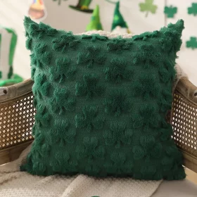St Patrick's Day Shamrock Pillow Covers (45 x 45 cm) — Set of 2 Pair of shamrock pillow covers styled on a sofa