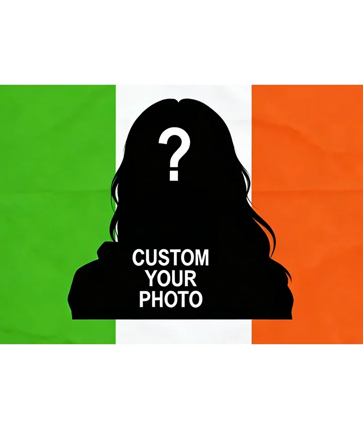 Custom Irish heritage flag hanging