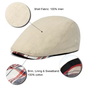 Grey flat cap, front view