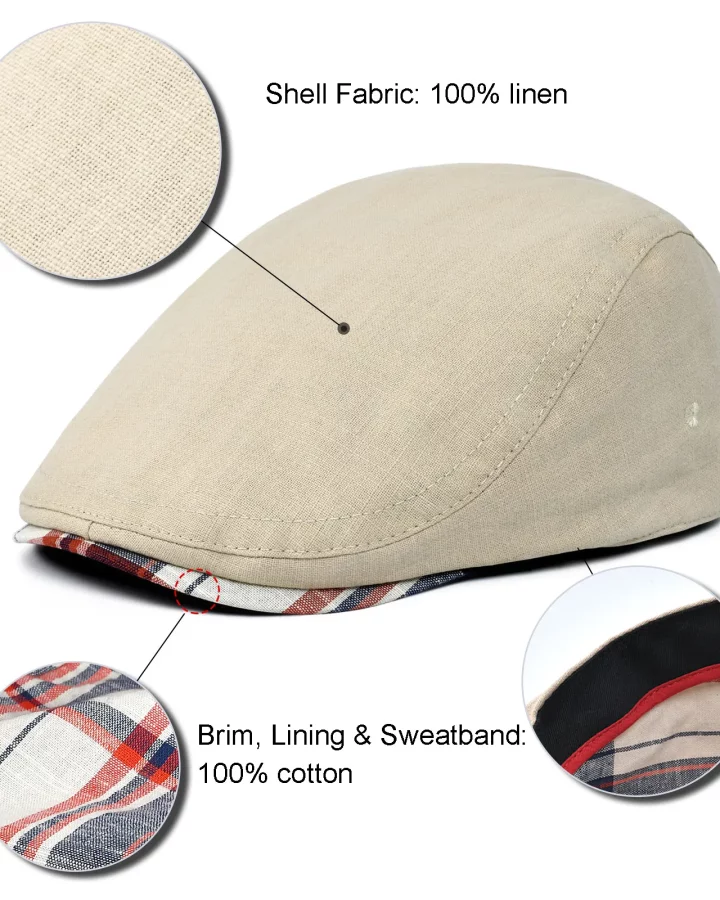 Grey flat cap, front view
