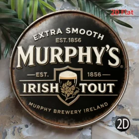 Vintage Irish Beer Brewery Metal Sign – 20cm Bar Decor Vintage Distressed Irish Beer Brewery Retro Graphic Man Cave Bar Decor 2D 7.87x7.87 Inch Metal Tin Sign / Iron Plaque