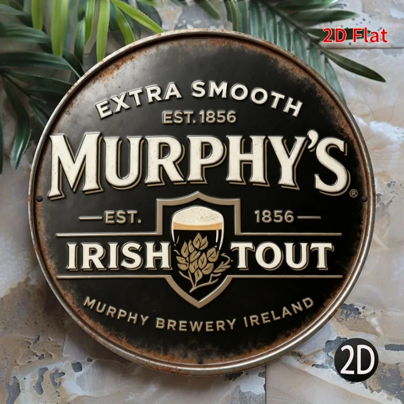 Vintage Irish Beer Brewery Metal Sign – 20cm Bar Decor Vintage Distressed Irish Beer Brewery Retro Graphic Man Cave Bar Decor 2D 7.87x7.87 Inch Metal Tin Sign / Iron Plaque
