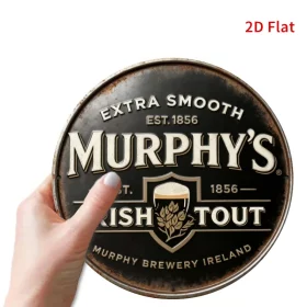 Vintage Irish Beer Brewery Metal Sign – 20cm Bar Decor Vintage Distressed Irish Beer Brewery Retro Graphic Man Cave Bar Decor 2D 7.87x7.87 Inch Metal Tin Sign / Iron Plaque
