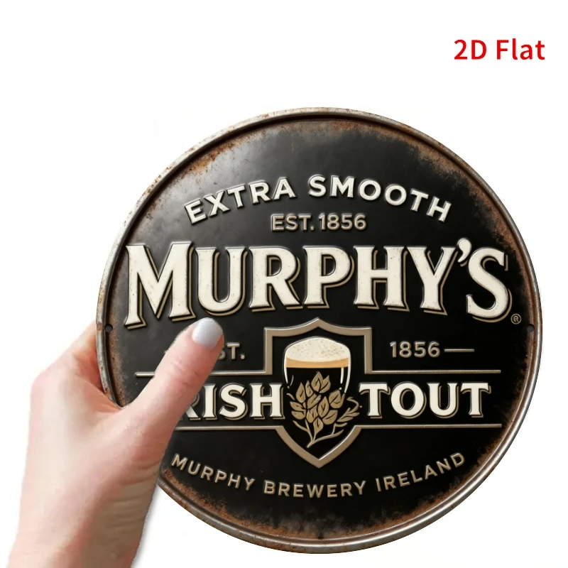 Vintage Irish Beer Brewery Metal Sign – 20cm Bar Decor Vintage Distressed Irish Beer Brewery Retro Graphic Man Cave Bar Decor 2D 7.87x7.87 Inch Metal Tin Sign / Iron Plaque
