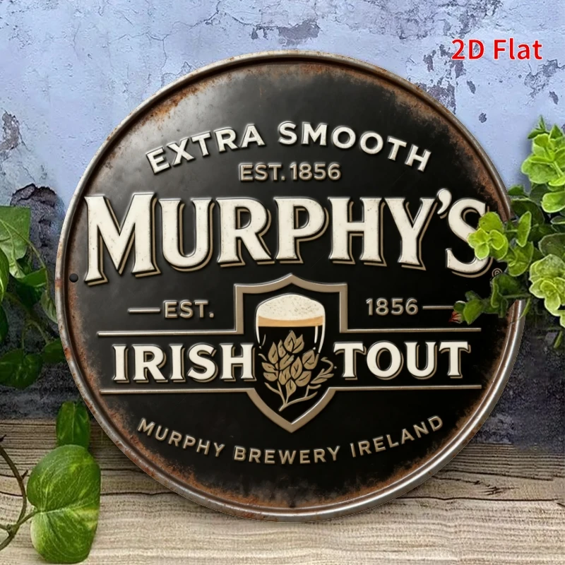 Vintage Irish Beer Brewery Metal Sign – 20cm Bar Decor Vintage Distressed Irish Beer Brewery Retro Graphic Man Cave Bar Decor 2D 7.87x7.87 Inch Metal Tin Sign / Iron Plaque