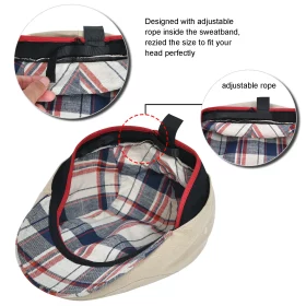 Navy flat cap, angled view