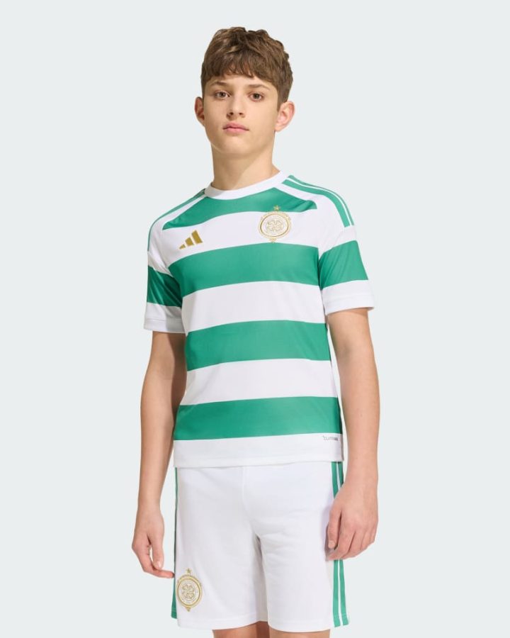 Celtic 2026-27 home kids kit, front