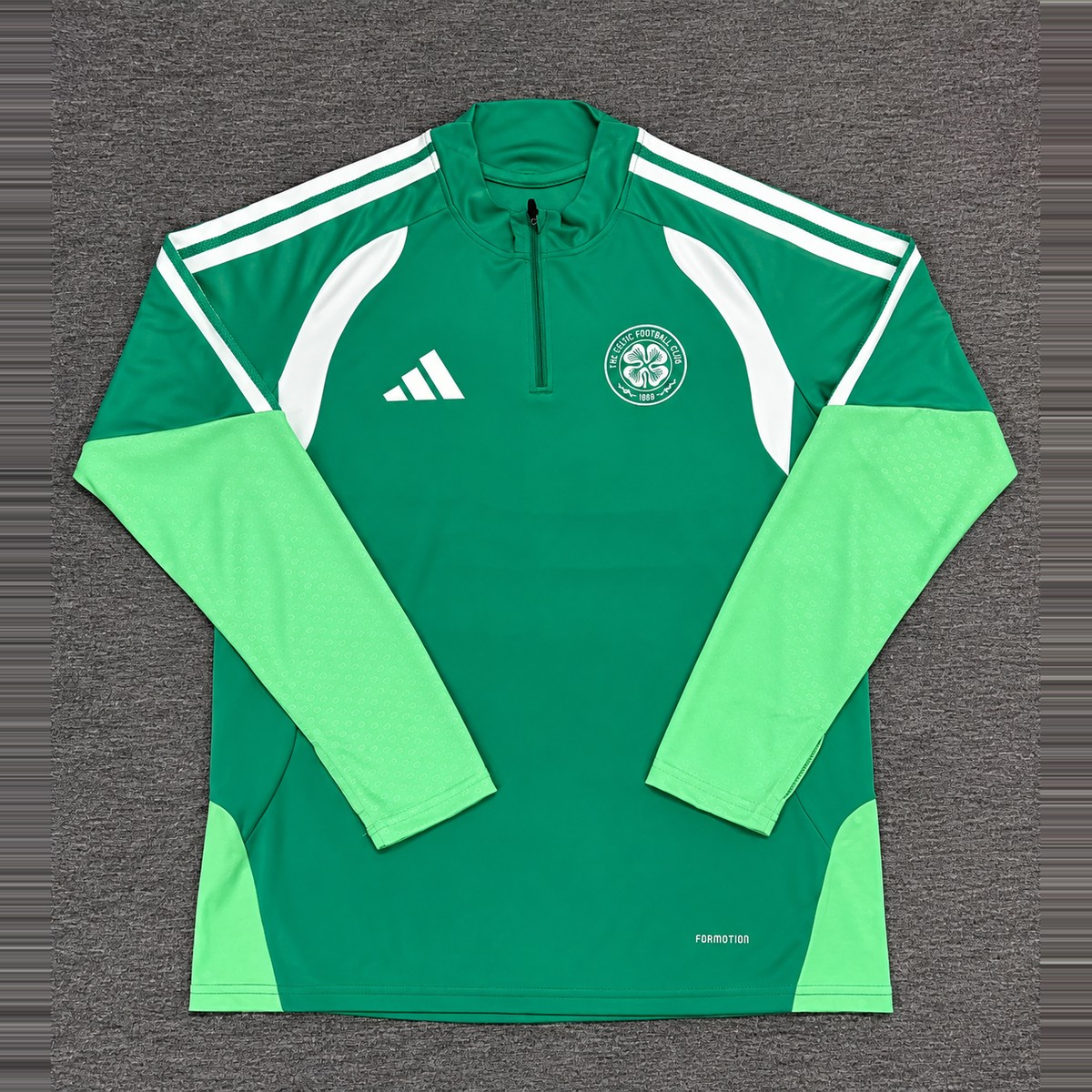 Celtic Green Quarter-Zip Training Top Green long-sleeve Celtic quarter-zip training top
