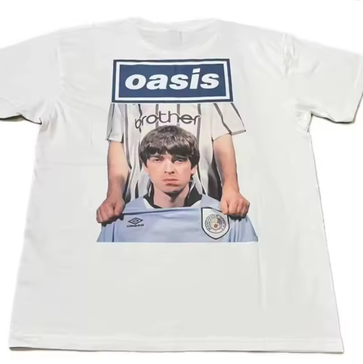 Oasis Brother Football Photo White T-Shirt, product image