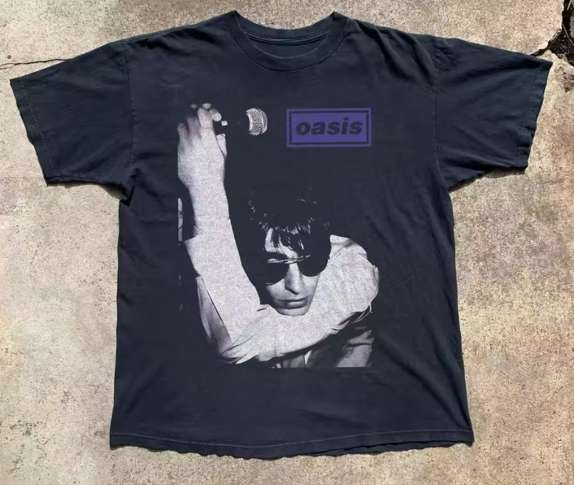 Oasis Liam Gallagher Monochrome Black T-Shirt Oasis Liam Gallagher Monochrome Black T-Shirt, product image