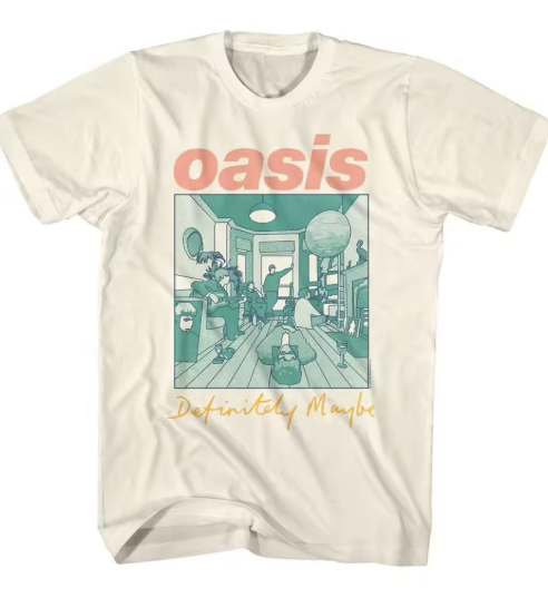 Oasis Definitely Maybe Album Art Cream T-Shirt, product image
