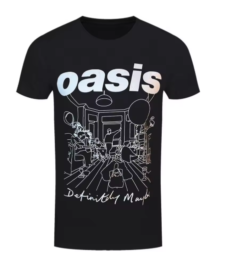 Oasis Definitely Maybe Outline Black T-Shirt, product image