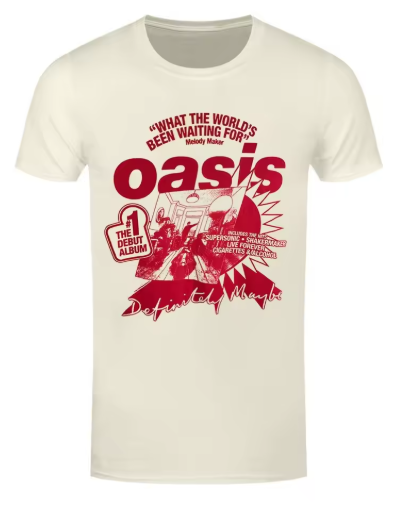 Oasis Definitely Maybe Debut Album Cream T-Shirt, product image