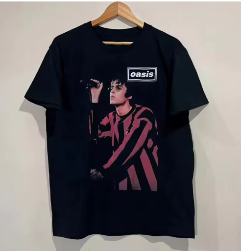 Oasis Liam Gallagher Live Portrait Black T-Shirt, product image