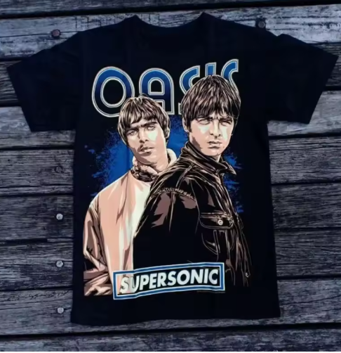 Oasis Supersonic Gallagher Brothers Black T-Shirt