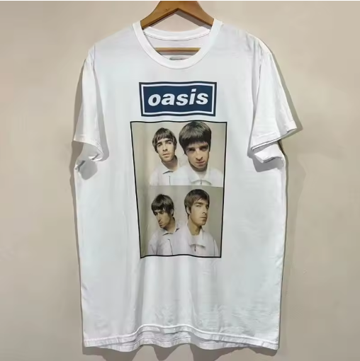 Oasis Gallagher Brothers Photo Grid White T-Shirt