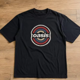 Oasis Retro Target Logo Black T-Shirt