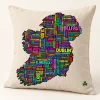 Natural Ireland Places Cushion design mock-up: Supplied Ireland map artwork on natural square cushion front