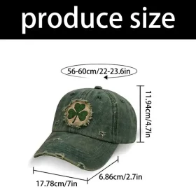 Kids' Celtic Shamrock Cap Kids cap close-up of fabric texture