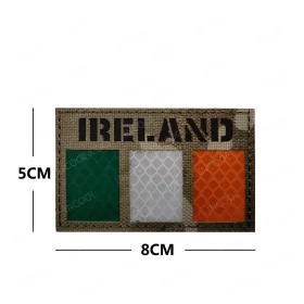 Hook-and-loop backing detail on Irish flag patch