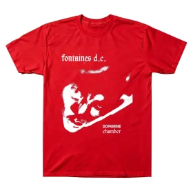 Fontaines D.C. Dopamine Chamber Monochrome T-Shirt Fontaines D.C. T-shirt — red, front view