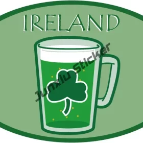 Close-up reflective-silver PVC round shamrock sticker