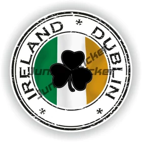 Ireland harp sticker applied to a car window (example placement)