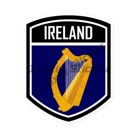 Set of Ireland oval sticker size options including 10cm and 16cm