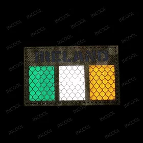 Embroidery detail on Irish flag patch