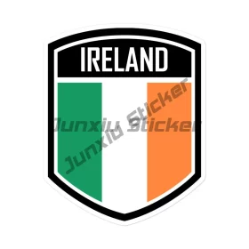 Close-up of reflective finish on Ireland oval sticker