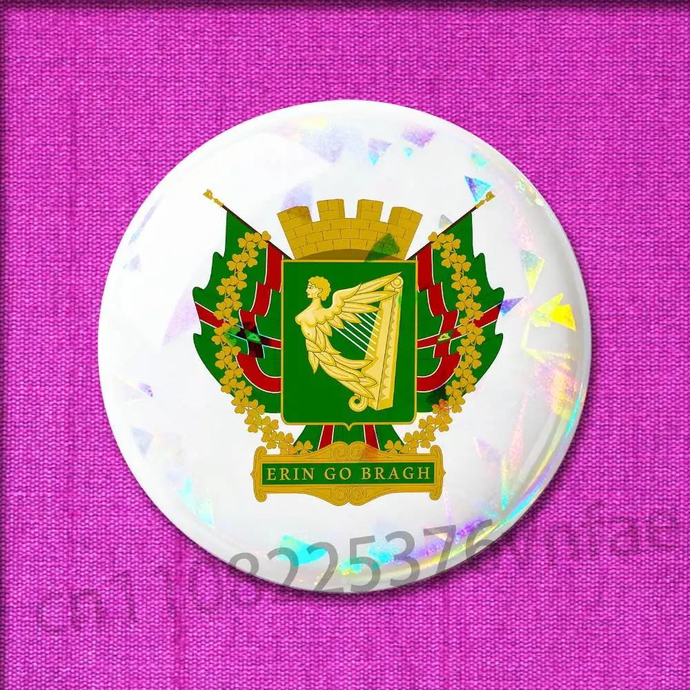 Irish Heritage Flag Pin Badge Back of pin badge showing brooch fastening