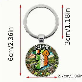 Irish map keychain reverse view
