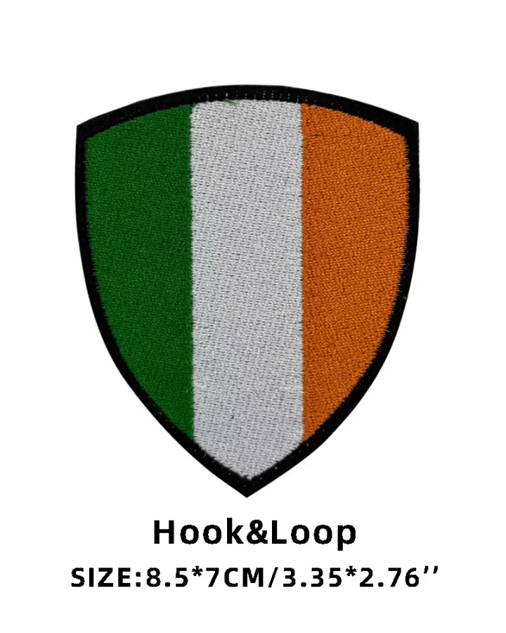 PVC Irish flag patch front view