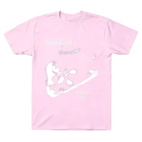 Fontaines D.C. Dopamine Chamber Monochrome T-Shirt Fontaines D.C. T-shirt — pink, front view