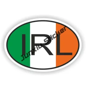 Reflective round Ireland sticker 20cm on black background