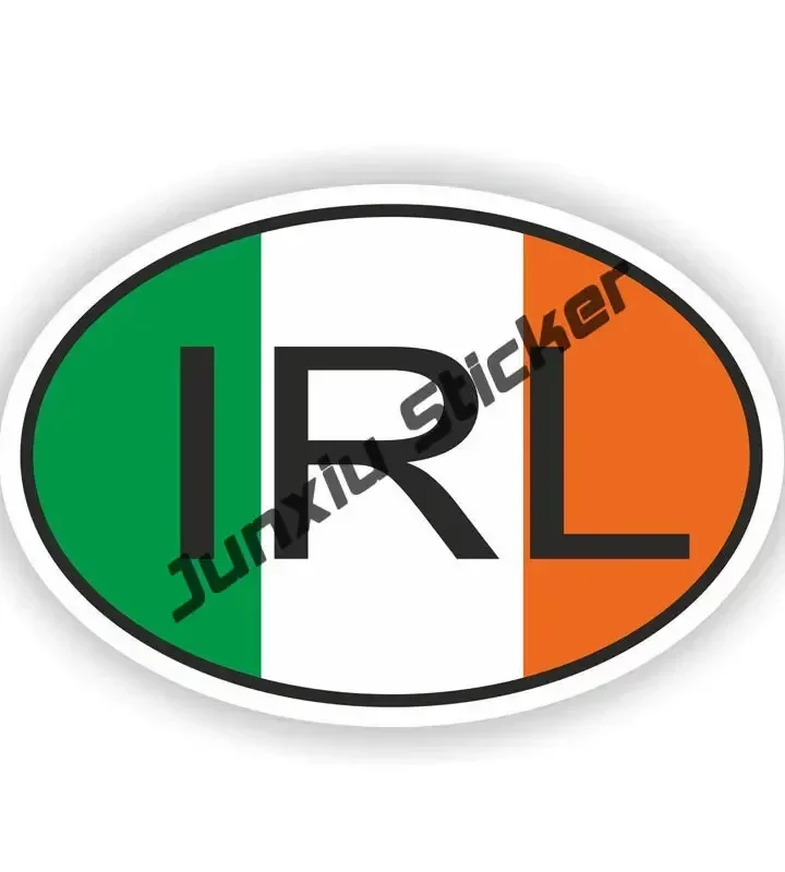 Reflective round Ireland sticker 20cm on black background