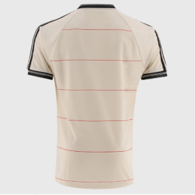 Back of cream Bohemians Guinness-style adult away jersey with red pinstripes