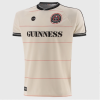 Front of cream Bohemians Guinness-style adult away jersey with red pinstripes